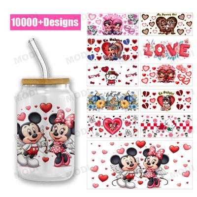 China Custom Design 16oz UVDTF Tumbler Decals Aufkleber Valentinstag UV DTF Becher Wickel zu verkaufen