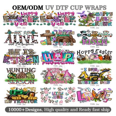 China Venta al por mayor Ready to Transfer UV DTF Cup Wrap Wrap personalizado para 16oz 20oz Libbey tazas de vidrio tazas de café Tumblers Stick en venta