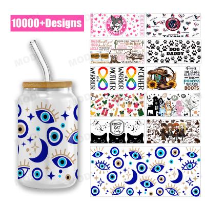 Chine Nouveau design 16 oz enveloppes de tasse enveloppes de tasse en verre personnalisé UV Logo étiquette autocollant pour les tasses autocollant de transfert à vendre