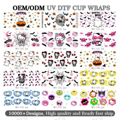 Cina UV DTF Cup Wrap Transfer Sticker per cartoni animati Wiping-Off Sticker impermeabile Coppa artigianale Decal per coppe in vendita