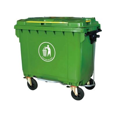 China 660L Foot Pedal Garbage Wheelie HDPE Sustainable Outdoor Waste Bin for sale