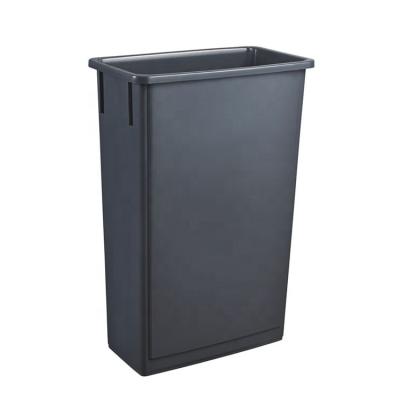 China Sustainable Quadrate Bin Swing Lid Slim 90 Liter Plastic Waste Container Trash Can Waste Bins for sale