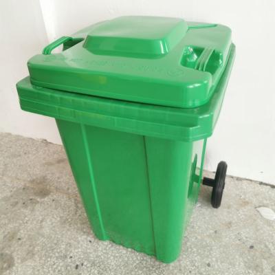 China Sustainable Small Plastic Bins 60L Trash Can With Two Wheels for sale