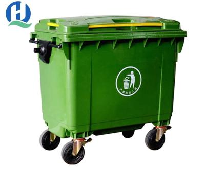 China 660 Liter Universal Waste Bin Container 4 Wheels Industrial Sustainable Plastic Bin , Bin , Waste Bin for sale