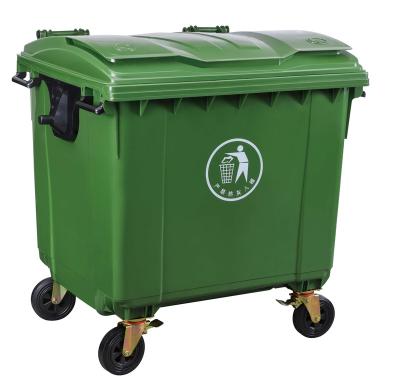 China Viable Natural Style 1100 Liter Outdoor Commercial Plastic Garbage Trash Bin for sale