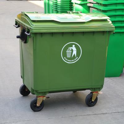 China Sustainable 1100 Liter Waste Container Bin Stand Up Outdoor Waste Bins 1100 L for sale