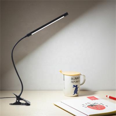 China 2021 9W Smart Dimmable Single Flexible Adjustable Desk Lamp Flexible Arm Led Desk Lamp With Clip for sale