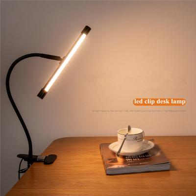 China Flexible Dimmable LED Desk Lamp With Clip Aluminum Alloy LED Desk Lamp With Clamp Flexible Table Lamp for sale