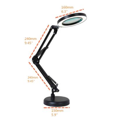 China Flexible Aluminum Alloy LED Magnifying Table Lamp With Low Flexible LED Magnifying Table Lamp for sale