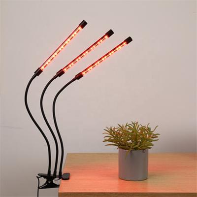 China 3 Head Flexible Adjustable Table Top Led Grow Light Newest 30W Timing Dimmable Led Grow Light For Indoor Plants for sale