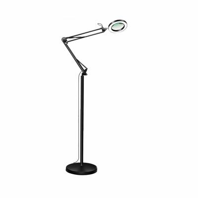 China High Quality Custom Flexible Floor Lamp Swing Arm Corner Position Floor Lamp Flexible Long With Magnifying Glass for sale