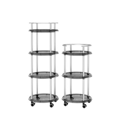 China Easy Assemble Top Quality Trolley Table Kitchen Trolley Shelving Storage Serving Rack With Wheels for sale