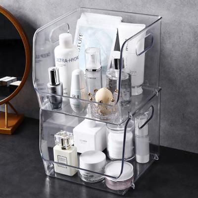 China Viable Made in China Home PET Storage Box Bathroom Kitchen Cosmetics Desktop Storage Box for sale