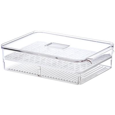 China Low Price Sustainable Professional Made Kitchen Plastic Transparent Stackable Dumpling Storage Crisper for sale