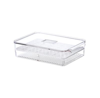 China Sustainable Transparent Stackable Seated Refrigerator Storage Box Onion Beverage Fresh-Keeping Storage Box for sale