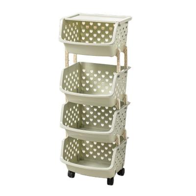 China Custom High Quality Plastic Kitchen Tool Ome Storage Basket Kitchen Stocked Stackable Baskets for sale