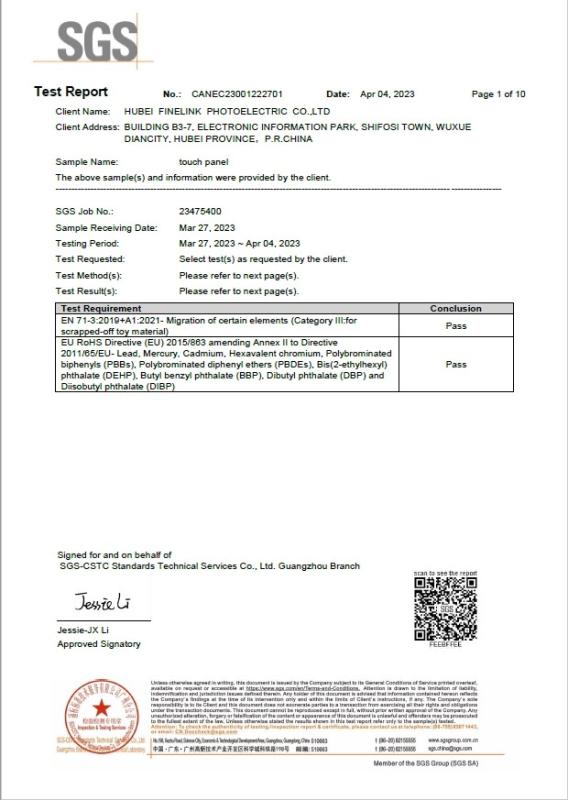 RoHS - Hubei Finelink Photoelectric Co., Ltd.