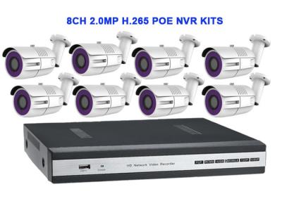 China 8CH 2.0MP H.265 POE NVR KITS With Waterproof Bullet IP IR Camera for sale