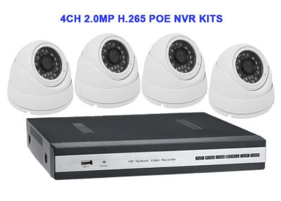 China 4CH 2.0MP H.265 POE NVR KITS With Dome IP IR Camera for sale