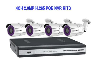 China 4CH 2.0MP H.265 POE NVR KITS With Waterproof Bullet  IP IR Camera for sale