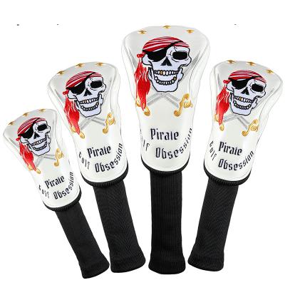 China Premium Leather Pirate Knitted Golf Club Made To Order Durable Headcover for sale