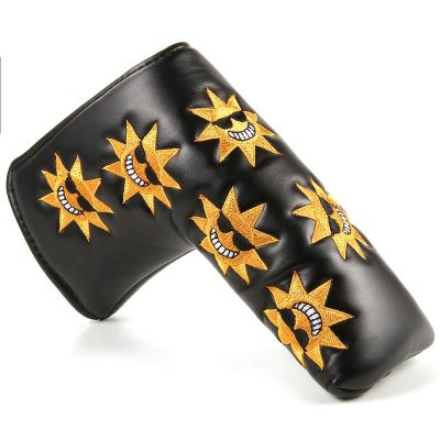 China Sun Durable Custom Embroidery PU Golf Blade Putter Leather Cover for sale