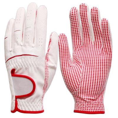 China Golf PU Women Anti-Slip Breathable Glove Custom Made Soft Leather Granules Lightweight/Breathable/Comfortable Gloves for sale