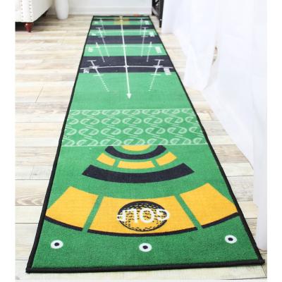 China Indoor Golf PuttingTraining & Practice Drop-shipping Golf Trainer Simulator Aid Equipment Golf Putting Green Indoor Outdoor Mat for sale