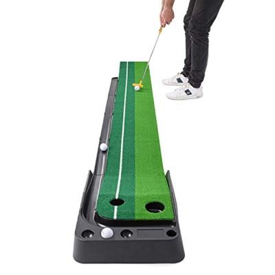 China Indoor Golf PuttingTraining & Practice Golf Custom Indoor Putting Green Portable Mat With Automatic Ball Return Function Mini Golf Practice Training Aid for sale