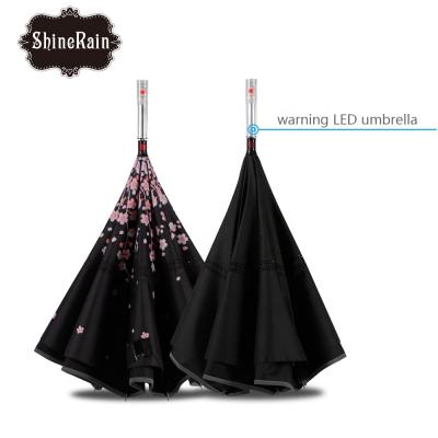 China Unique Led Umbrella Bottle Umbrella Custom Inverted Straight Umbrella LED Instant Light Umbrella For Car Emergency Night Walker for sale