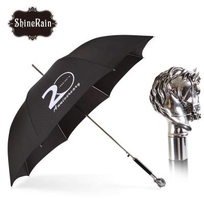 China Custom copy jacquard fabric luxury straight golf umbrella with logo full body promotional gift umbrella for sale factory china for sale