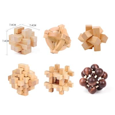 China Educational Toy ICTI Factory Intelligence 3D Riddle Puzzle IQ Puzzle 3D Wooden Jigsaw Ball For Adult MT6854 for sale