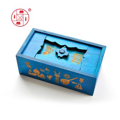 China Educational Puzzle Wooden Mystery Box Toy Box Magic Enigma Box for sale