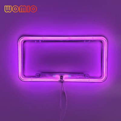 China AUTO CAR USA Class Logo Custom Car License Plate Neon Frame With LED for sale