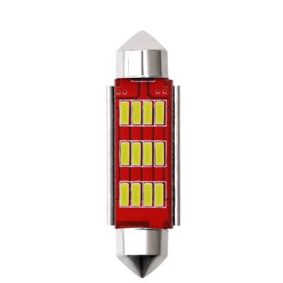 China Aluminum made in china decoding canbus 36MM license plate light car dome LED double tip light 4014 12SMD for sale