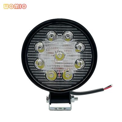 China 12V Car Head Light 2835lumen 4Inch Round 27W Car Spot Driving Light With Cover LED Work Light For SUV for sale