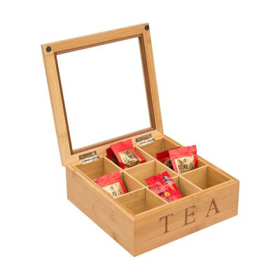 China Custom Simple Organizer Recyclable Storage Box Keepsake Logo Wooden Box Tea Hot Stamping Style Tea Bag for sale