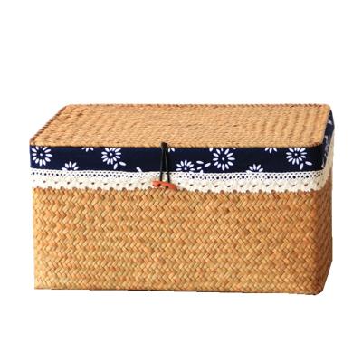 China Viable Custom Hot Sale Rectangle Woven Bamboo Wicker Picnic Wine Basket For Food Cooler Bag for sale