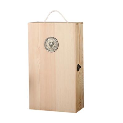 China Gift Packing Torch Dark Wooden Single And Double Box Wine Bottle Wine Box Supports Customized Designs for sale