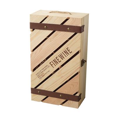 China Gift Packaging Support Customized Chinese Wooden Wine Boxes Wooden Boxes With Hinged Lid Of Various Materials for sale