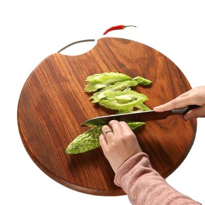 China Amazon Multifunctional Round Tray Retro Selling Round Tray Cutting Board Solid Wood Disposable Hot Wooden Kitchen Tool for sale