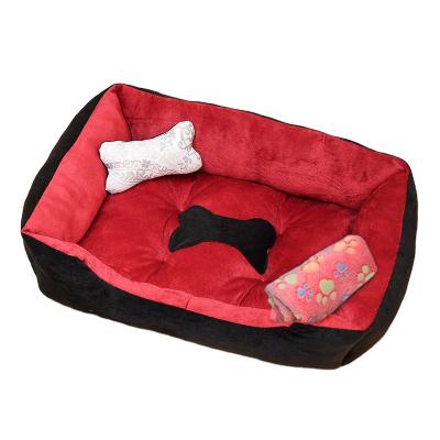 China Wholesale Waterproof Fabric Travel Dog Beds Orthopedic Oxford Egg Foam With Soft Plush Fur Pet Pillows for sale