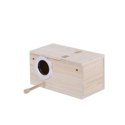 China Durable Parakeet Nest Bird Breeding Aviary Cage Environmental Protection Wooden Bird Laying Box for sale