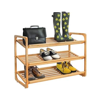 China Wholesale Viable Bamboo Shoe Rack For Entryway Shoe Shelf Organizer Waterproof Durable Wooden Material for sale