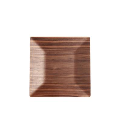 China Home Safe Wooden Single Square Mini Coffee Food Serving Tray Black Walnut With Non Slip Coating for sale