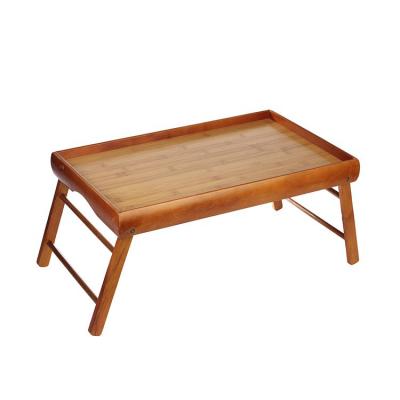 China Sustainable Environmentally Friendly Bamboo Overbed Table Tray With Foldable Legs for sale