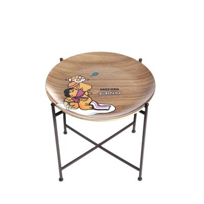 China Wholesale Factory Price Easily Assembled Wood Round Folding Metal Side Barbecue Table for sale