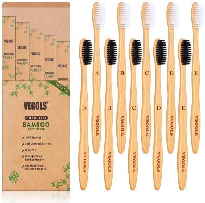 China Wholesale Eco Bambu Natural Cheap Toothbrush Reusable Brands OEM Design Travel Biodegradable Bamboo Wooden Soft Custom Toothbrush Set for sale