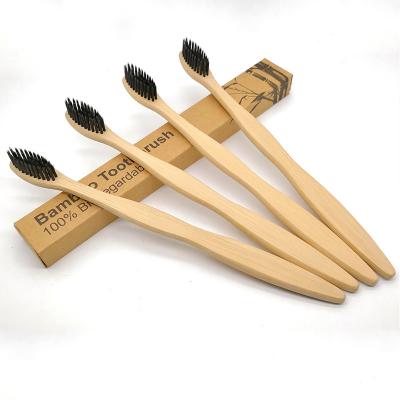 China Reusable Biodegradable Bambu Toothbrush Eco-Friendly Self Holding Bamboo Toothbrush Custom Charcoal Toothbrush for sale