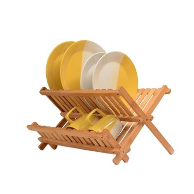 China Sustainable Folding Bamboo Kitchen Dish Utensil Drain Rack Bamboo Foldable Dish Drying Rack Rack Dish Rack Dish Rack Storage Rack for sale